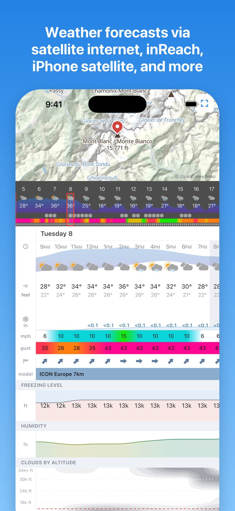 Weather forecasts via satellite internet, inReach, iPhone satellite, and more
